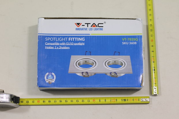 V-Tac Spotlight Fitting Compatible with GU10 Spotlight Dual Holder