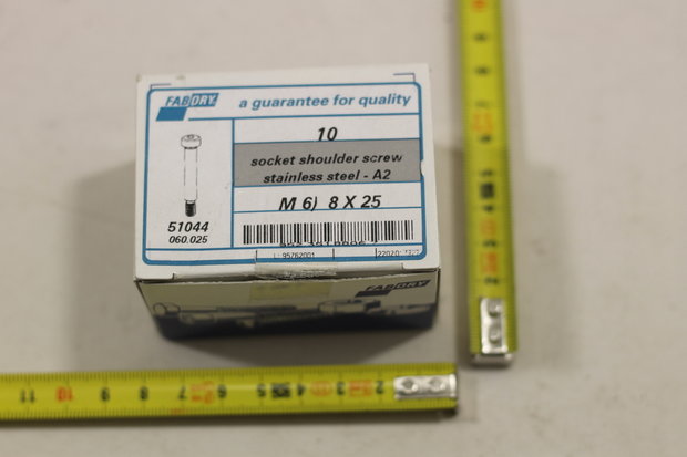 Fabory socket shoulder screw edelstahl 51044 060.025 M6 8x25